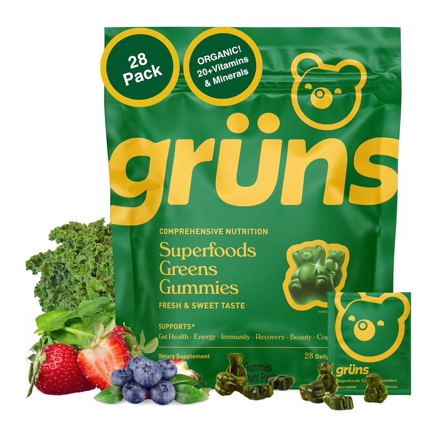 Gruns Adults Super Greens Multivitamin Gummie